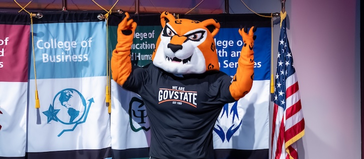 Jax on stage during Convocation